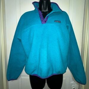Vintage 1990s Patagonia T-Snap Fleece Kids Sweater Size 11-12 - women’s small